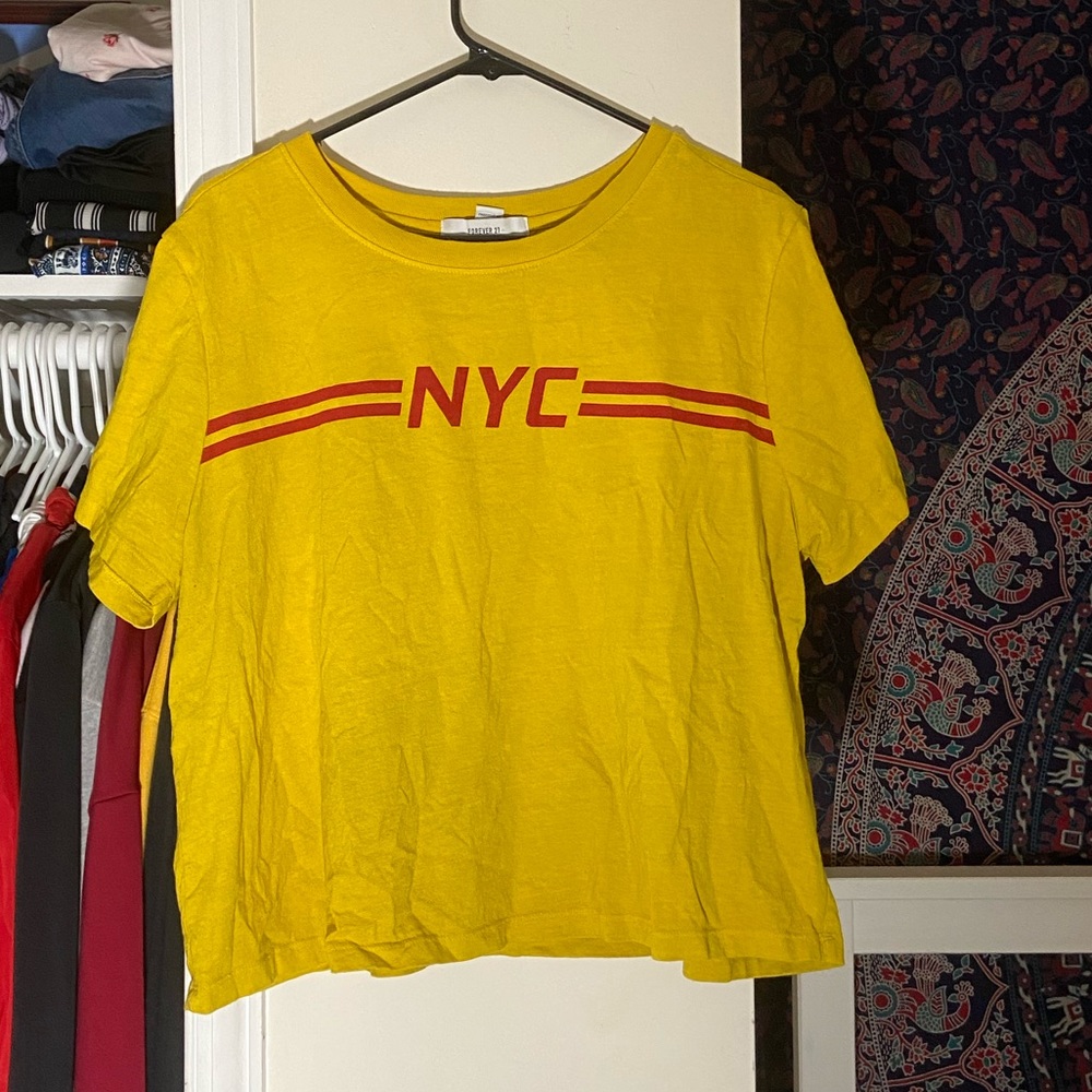 Yellow short sleeve shirt